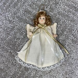 VTG VICTORIAN PORCELAIN ANGEL DOLL 4.5” ORNAMENT DELTON PRODUCTS CO